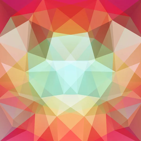 Fond composé de triangles vert, orange, rouge, blanc. Composition carrée aux formes géométriques. Eps 10 . — Image vectorielle