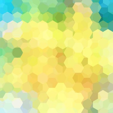 Geometrik desen, sarı, mavi tonlarda altıgenler ile vektör arka plan. İllüstrasyon model