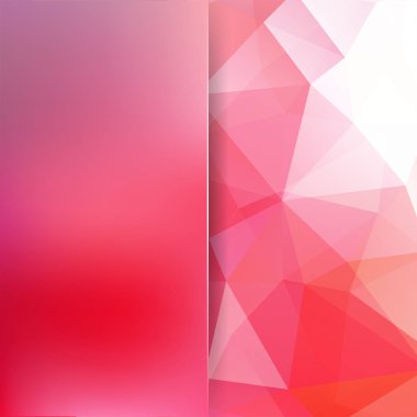 Soyut geometrik tarzı kırmızı arka plan. İş arka plan bulanıklık arka plan cam ile pembe. Vektör çizim