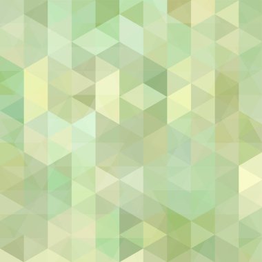 Soyut mozaik arka plan. Üçgen geometrik arka plan. Tasarım öğeleri. Vektör çizim. Pastel Yeşil, bej renkler.