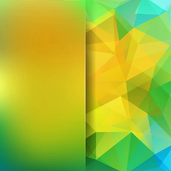 Astratto sfondo mosaico. Sfocatura sfondo. Sfondo geometrico triangolare. Elementi di design. Illustrazione vettoriale. Colori giallo, verde, blu . — Vettoriale Stock