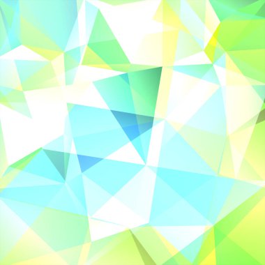 Arka plan beyaz, yeşil, mavi üçgen oluşan. İş sunumları veya web şablonu afiş afiş için geometrik tasarım. Vektör çizim