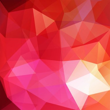 Geometrik desen, çokgen üçgenler arka plan kırmızı, pembe tonlarda vektör. İllüstrasyon model