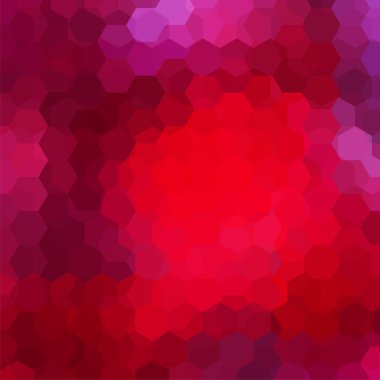 Arka plan kırmızı, pembe, mor altıgenler oluşan. İş sunumları veya web şablonu afiş afiş için geometrik tasarım. Vektör çizim