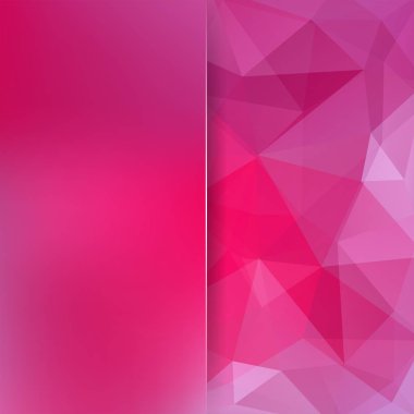 Arka plan pembe üçgen yaptı. Geometrik şekiller ile kompozisyon kare ve öğe bulanıklık. EPS 10