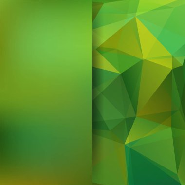 Soyut yeşil mozaik arka plan. Bulanık arkaplan. Üçgen geometrik arkaplan. Tasarım elemanları. Vektör illüstrasyonu