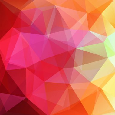 Poligonal vektör arka plan. Kullanılabilir kapak tasarımı, kitap tasarımı, Web sitesi arka plan. Vektör çizim. Sarı, pembe, kırmızı renkleri.