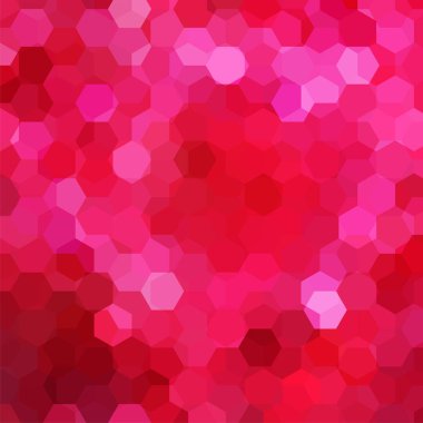 Arka plan pembe, kırmızı altıgenler oluşan. İş sunumları veya web şablonu afiş afiş için geometrik tasarım. Vektör çizim
