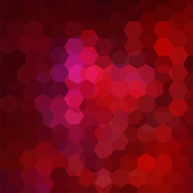 Kırmızı altıgenden yapılmış bir arka plan. Geometrik şekilli kare bileşim. Eps 10