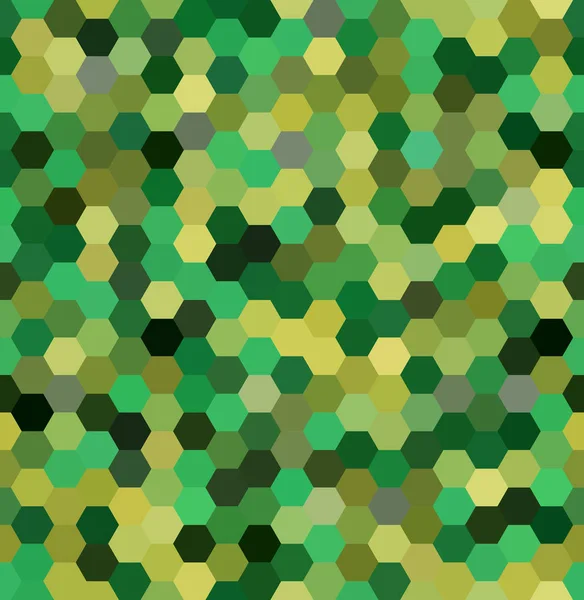 Vektor bakgrund med gröna hexagoner. Kan användas för tryck på tyg och papper eller dekoration. — Stock vektor