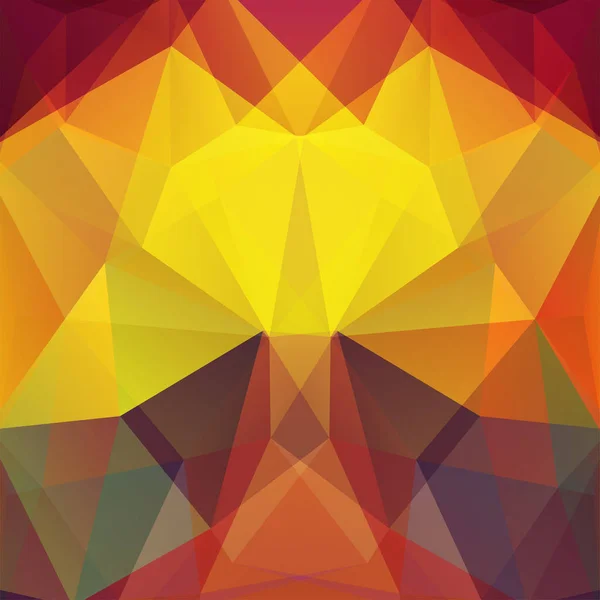 Hintergrund aus gelben, orangen, braunen Dreiecken. quadratische Komposition mit geometrischen Formen. Folge 10 — Stockvektor