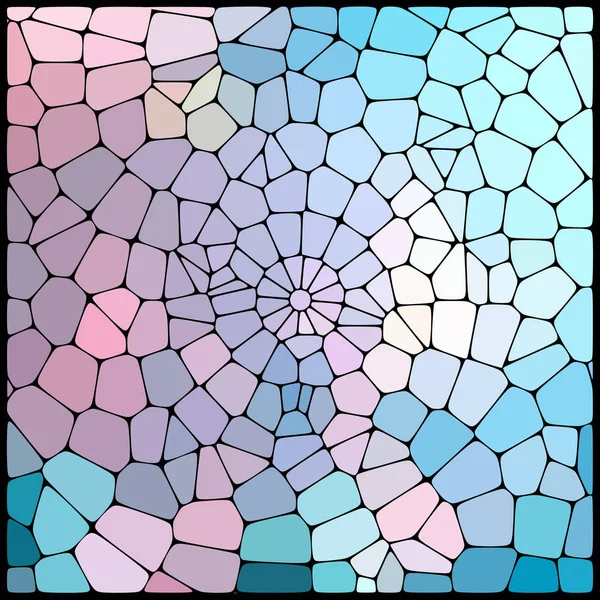 Abstracte geometrische veelkleurige achtergrond bestaande uit roze, blauwe geometrische elementen gerangschikt op een zwarte achtergrond. Vectorillustratie. — Stockvector