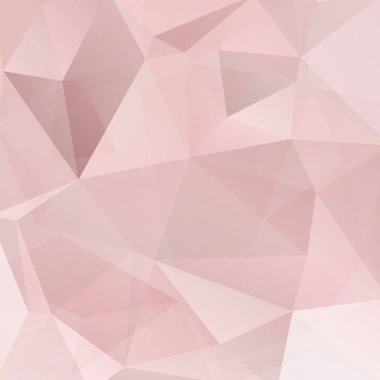Soyut mozaik arka plan. Üçgen geometrik arka plan. Tasarım öğeleri. Vektör çizim. Pastel pembe renkler.