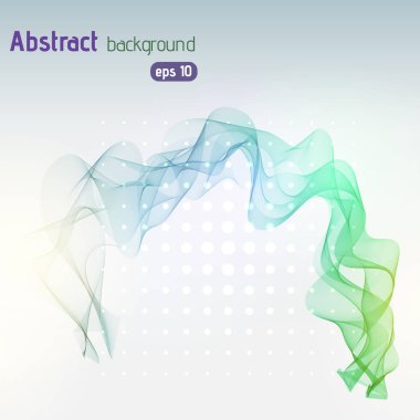 Soyut vektör dalgalar. Yeşil, mavi çizgiler. Vektör çizim