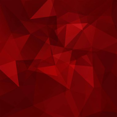Soyut kırmızı mozaik arkaplan. Üçgen geometrik arkaplan. Tasarım elemanları. Vektör illüstrasyonu