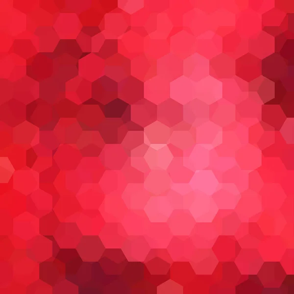 Geometric pattern, vector background with hexagons in red tones. Illustration pattern — Stock Vector