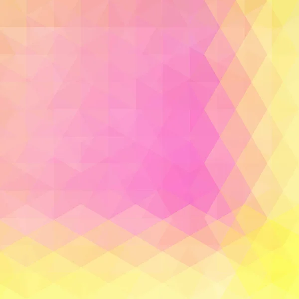 Abstrakter Hintergrund, bestehend aus rosa, gelben Dreiecken. geometrisches Design für Unternehmenspräsentationen oder Webvorlagen-Banner-Flyer. Vektorillustration — Stockvektor