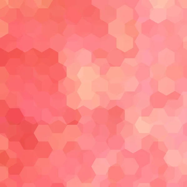 Bakgrund gjord av orange, rosa hexagoner. Fyrkantig sammansättning med geometriska former. EPS-10 — Stock vektor
