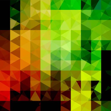 Soyut geometrik tarzı arka plan. İş geçmişi vektör çizim. Sarı, yeşil, kırmızı, siyah renk.