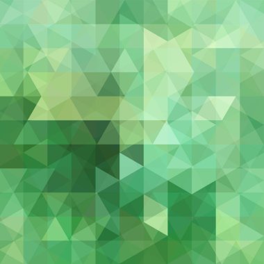 Geometrik desen, üçgen vektör arkaplanı yeşil tonlarda. Görüntü düzeni