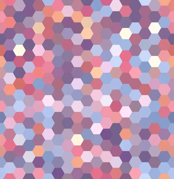 Fundo mosaico abstrato sem costura. Hexágonos fundo geométrico. Elementos de design. Ilustração vetorial. Cores rosa, azul, violeta . — Vetor de Stock