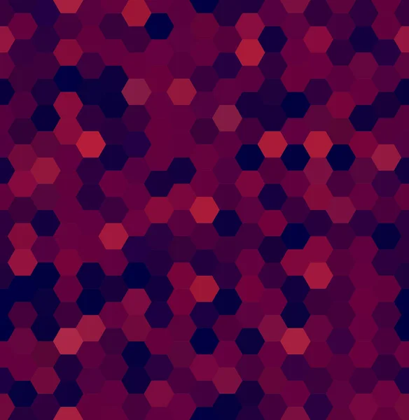 Fond fait d'hexagones. Fond sans couture. Composition carrée aux formes géométriques. Violet, couleurs bleues . — Image vectorielle