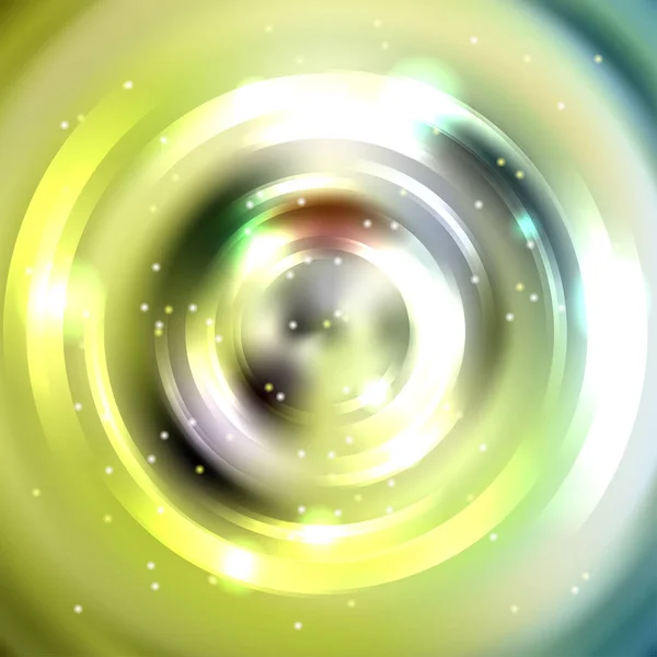 Fond de cercle abstrait, conception vectorielle. Vecteur tunnel rond infini de fusées éclairantes. Jaune, vert . — Image vectorielle
