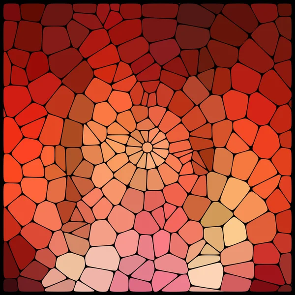 Абстрактный узор, состоящий из красных, оранжевых геометрических элементов разных размеров и цветов. Векторная иллюстрация . — стоковый вектор
