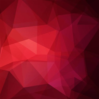 Kırmızı üçgenlerden oluşan soyut arkaplan. İş sunumları veya web şablonu afişi için geometrik tasarım. Vektör illüstrasyonu