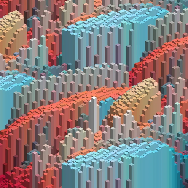 Los cubos en el patrón abstracto para el fondo. Azul, colores naranja . — Vector de stock