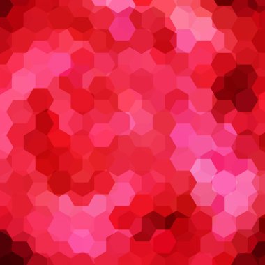 Geometrik desen vektör arka plan kırmızı tonda altıgenler ile. İllüstrasyon model
