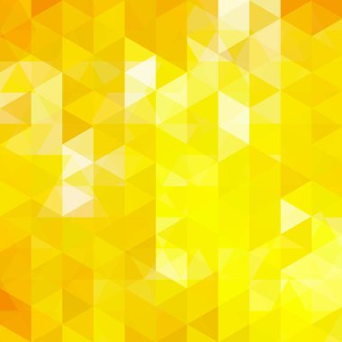 Sarı geometrik şekillerin arkaplanı. Soyut üçgen geometrik arkaplan. Mozaik model. Vektör EPS 10. Vektör illüstrasyonu