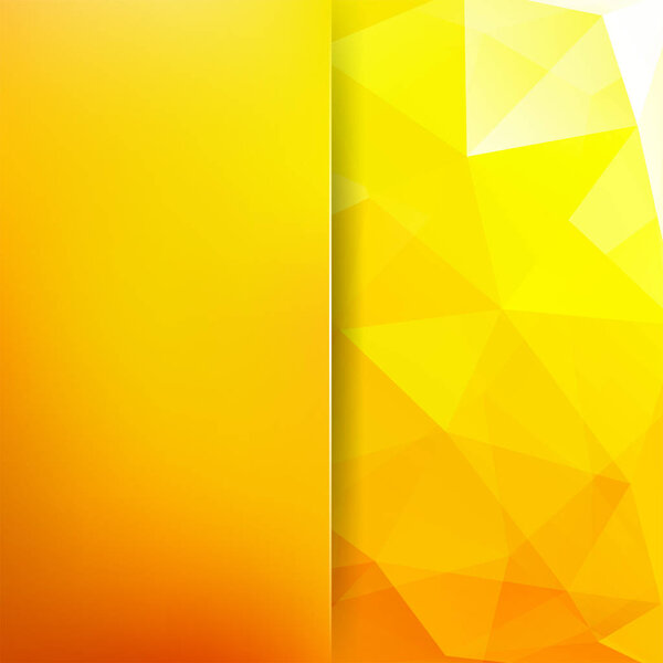 Geometric pattern, polygon triangles vector background in yellow, orange tones. Blur background with glass. Illustration pattern
