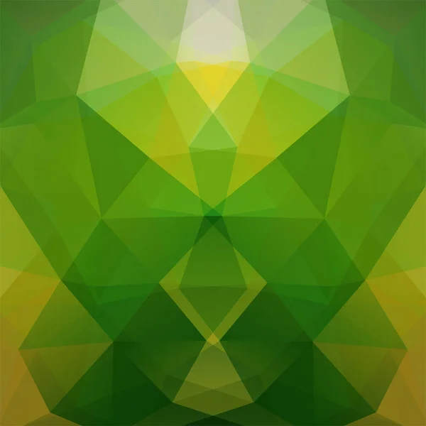 Pola geometris, segitiga poligon Latar belakang vektor dalam warna hijau, warna kuning. Pola ilustrasi - Stok Vektor