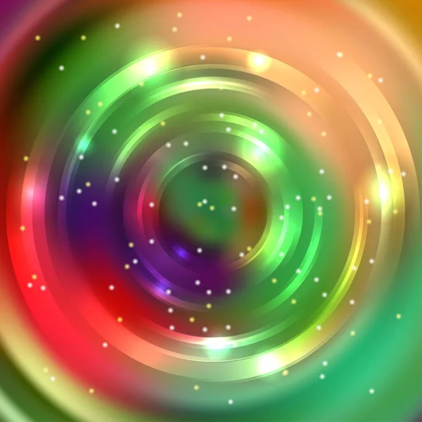 Абстрактный фон круга, векторный дизайн. Светящаяся спираль. Тоннель потока энергии. Красный, зеленый цвета — стоковый вектор