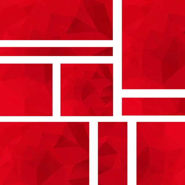 Vektorbanner mit polygonalen abstrakten roten Dreiecken. abstrakte polygonale Low-Poly-Banner — Stockvektor