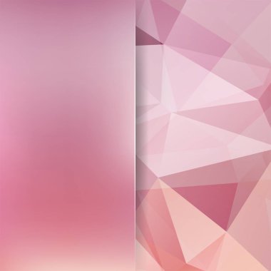 Pastel pembe geometrik şekiller arka plan. Cam ile arka plan bulanıklık. Renkli mozaik desen. Vektör Eps 10. Vektör çizim