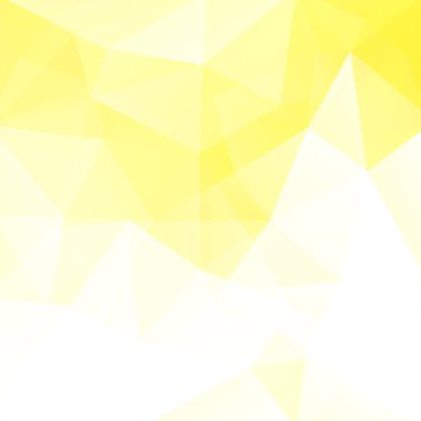 Soyut mozaik arka plan. Üçgen geometrik arkaplan. Tasarım elemanları. Vektör çizimi. Sarı, beyaz renkler.