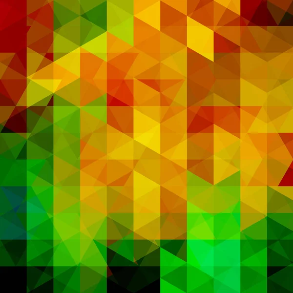 Na pozadí žlutá, červená, hnědá, zelená geometrických tvarů. Geometrické pozadí abstraktní trojúhelník. Mozaika vzor. Vektorové Eps 10. Vektorové ilustrace — Stockový vektor