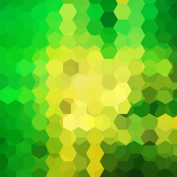Векторный фон с желтыми, зелеными шестиугольниками. Может быть использован в оформлении обложки, дизайне книги, фона веб-сайта. Векторная иллюстрация — стоковый вектор