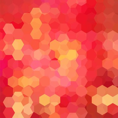 Arka plan kırmızı, turuncu altıgenler yaptı. Geometrik şekiller ile kare kompozisyon. EPS 10
