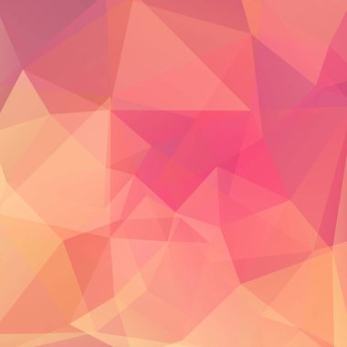 Pembe, turuncu üçgen oluşan arka plan. İş sunumları veya web şablonu afiş afiş için geometrik tasarım. Vektör çizim