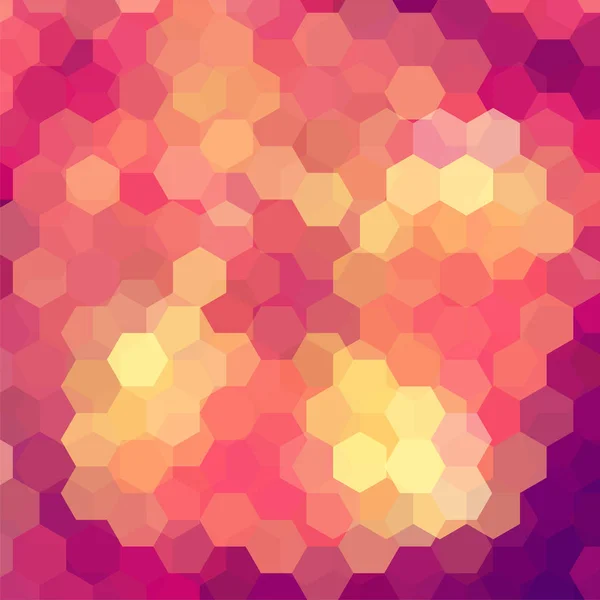 Fond vectoriel hexagones abstrait. Illustration vectorielle géométrique colorée. Modèle de conception créative. Couleurs jaune, orange, rose . — Image vectorielle