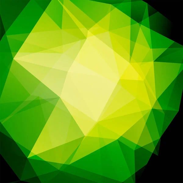 Modèle géométrique, fond vectoriel triangles polygonaux dans les tons verts, jaunes. Schéma d'illustration — Image vectorielle