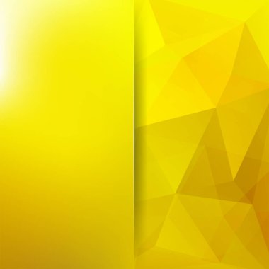 Geometrik desen, çokgen üçgenler arka planda sarı tonu vektör. Cam ile arka plan bulanıklık. İllüstrasyon model