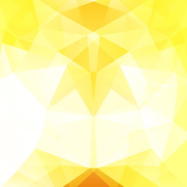 Soyut mozaik arka plan. Üçgen geometrik arkaplan. Tasarım elemanları. Vektör çizimi. Sarı, beyaz renkler.