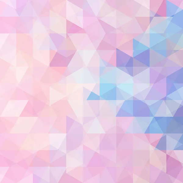 Geometrische patroon, driehoeken vector achtergrond in pastel roze en blauwe tinten. Illustratie patroon — Stockvector