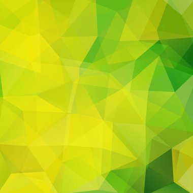 Soyut geometrik tarzı arka plan. Yeşil, sarı renkler. Vektör çizim