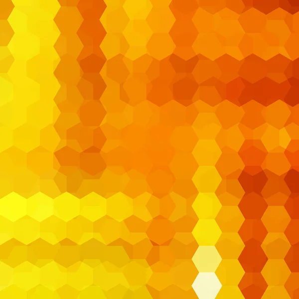 Abstrakt bakgrund bestående av gula, orange hexagoner. Geometriska design för företagspresentationer eller web mall för banner flyer. Vektorillustration — Stock vektor