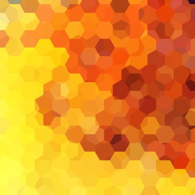 Arka plan sarı, turuncu altıgenler oluşan. İş sunumları veya web şablonu afiş afiş için geometrik tasarım. Vektör çizim